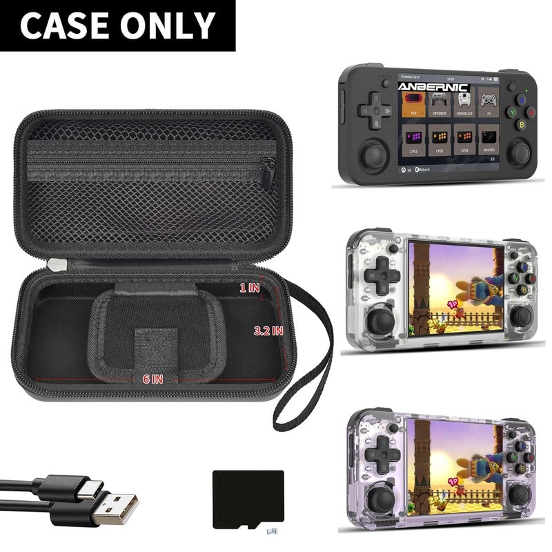 GWCASE Case Compatible with RG35XX H Retro Game Console, Handheld Emulator Gaming Player Storage Organizer for Anbernic for rg35xx h/for RG28XX Retroid Pocket Consoles, TF Card& Cable(Box Only) (Black) - Image 2